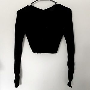 Kendall & Kylie Long Sleeve Backless Crop Top
